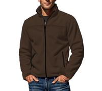 PANVER Giacca A Maniche Lunghe Uomo Temperamento Tendenza Classico Giacca Outdoor Uomo Casual Caldo Moda Giacca Fredda Da Uomo Comodo All-Match Giacca In Pile Uomo A-Brown L