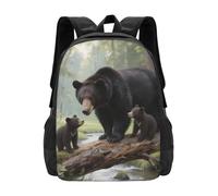panverix Bears and Trees - Zaino per computer portatile da 15 pollici, leggero, da viaggio, per uomo e donna