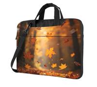 panverix Borsa a tracolla per computer portatile, valigetta con tracolla e manico, borsa a tracolla per ufficio e viaggio, Foglie d', 15.6 inch