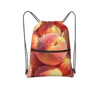 panverix Borsa da palestra con coulisse, impermeabile, borsa da allenamento per il corpo, può essere utilizzata nel nuoto, Gocce Di Pesca, One Size