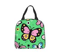 panverix Borsa per il pranzo a forma di farfalla dei cartoni animati piccola riutilizzabile isolata Lunch Box Cooler Tote Bags per donne