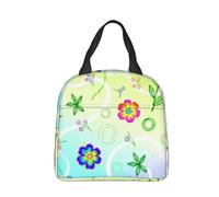 panverix Borsa per il pranzo con piante dei cartoni animati piccola riutilizzabile isolata Lunch Box Cooler Tote Bags per donne uomini