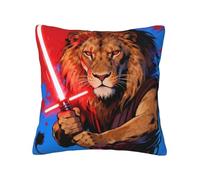 panverix Federa per cuscino con leone e spada, 45,7 x 45,7 cm, stampa su entrambi i lati, morbida, per soggiorno, camera da letto, seggiolino auto