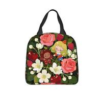 panverix Lady And Rose Borsa per il pranzo piccola riutilizzabile Lunch Tote Box Cooler Tote Bags per donne uomini