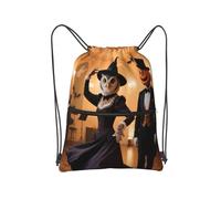 panverix Sackpack leggero elegante della borsa della corda delle borse del cordone della palestra per correre, Gufo ballerino di Halloween, Taglia unica