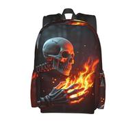 panverix Skulls And Fire Dark Business Laptop Backpack Works Zaini Casual Daypack