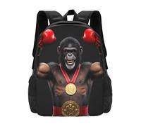 panverix Skulls And Fire Dark Laptop Backpack Fits 15 Inch Laptop Work Backpack Zaini Per Computer Portatile, Scimmia Boxe, Taglia unica