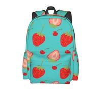 panverix Zaini dello zaino del computer portatile dell'avocado dell'acquerello per il giorno casuale di viaggio di lavoro, Fragole rosse e ciliegie, Taglia unica