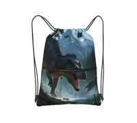 panverix Zaino elegante della palestra di addestramento della borsa della corda della borsa della palestra di sport per l'esecuzione, Lago dei dinosauri, Taglia unica