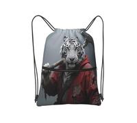 panverix Zaino resistente della spiaggia della borsa della corda dell'acqua delle borse del cordone della palestra per la, Grande gatto feroce, Taglia unica