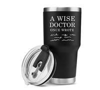 Panvola 'A Wise Doctor Once Wrote ' Bicchiere da dottore Studente di medicina MD Practitioner DR Tazza da viaggio Compleanno in acciaio inossidabile con coperchio rimovibile e cannuccia (30 once)