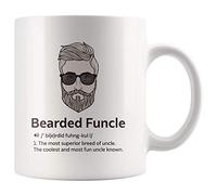 Panvola 'Bearded Funcle ' Festa del papà Fratello Sorella Nipote Nipote Zio Definizione Tazza Divertente tazza da caffè in ceramica 11 once bianca