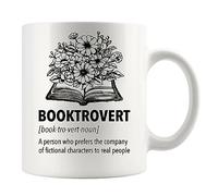 Panvola Booktrovert Tazza in ceramica divertente per amanti dei libri, idea regalo per donne, uomini, sorella, fidanzata, moglie, marito, fidanzato, papà, mamma, divertente, in ceramica, 325 ml,
