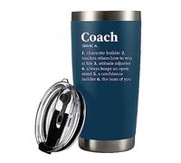 Panvola 'Coach Noun Definition ' Navy Coach Gifts Sports Team Manager Office Boss Apprezzamento Inspirational Bicchiere vuoto in acciaio inossidabile con coperchio rimovibile Bicchieri (20 oz)
