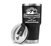 Panvola 'Don't Mess With Unclesaurus You'll Get Jurasskicked ' Bicchiere termico divertente per il nuovo zio della nipote, del fratello, per la festa del papà, in acciaio inossidabile (30 oz)