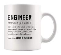 Panvola 'Engineer Definition Someone Who Does Precision ' Divertente tazza da caffè per studente di ingegneria e nuovo contrabbandiere autorizzato (11 once, bianco)