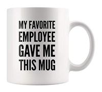 Panvola 'My Favorite Employee Gave Me This Mug ' Tazza da caffè regalo Boss, regalo di compleanno divertente per uomo, signora, regalo di Natale per colleghi, tazza da tè in ceramica (11 once)