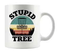 Panvola Stupid Tree Disc Golf Gifts Divertente Disco Golf Player Regali per Papà Mamma Nonno Nonna Da Figlio Figlia Marito Moglie Novità Drinkware Tazza in Ceramica 325 ml Bianco