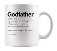 Panvola Tazza con definizione padrino, regalo da figlioccia per battesimo, tazza in ceramica, 325 ml, bianca, 325 ml