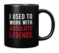 Panvola Tazza da caffè in ceramica con scritta "I used to work with Absolute Legend", idea regalo per colleghi, pensionamento, nuovo lavoro, addio in pensione, collega, collega, 325 ml, colore nero