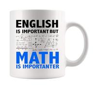 Panvola Tazza in ceramica con scritta in inglese "It's important but math is importanter", per amanti della matematica, insegnanti, idea regalo, divertente, ingegnere, papà, fidanzato, fratello,