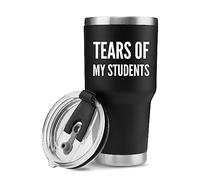 Panvola 'Tears Of My Students ' Bicchiere isolato sotto vuoto per insegnanti, regali per studenti, insegnanti universitari, tazza da viaggio, tazza da viaggio (30 once, nero)
