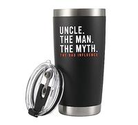 Panvola 'Uncle The Man The Myth The Bad Influence ' Nipote Nipote Sorella Fratello Festa del papà Compleanno San Valentino Bicchiere in acciaio inossidabile con isolamento sottovuoto (20 oz)