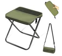 PANYI Sgabello pieghevole 2 in 1, portatile, da campeggio, con borsa per il trasporto, supporta 120 kg, per attività all'aperto, pesca, escursionismo, viaggi, giardino (verde)