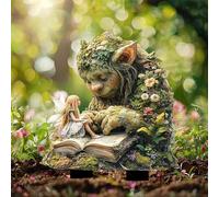 PANYIXUAN Decorazione da giardino per esterni, resistente alle intemperie, Troll 23 x 30 cm, acrilico 2D, statuetta da giardino (verde-b)