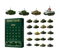 Panzer Calendario 'Avvento 2025 in acrilico 2D con 24 mini figure armato, calendario di Natale per uomini e collezionisti, regalo per l'Avvento e Natale (28 x 26 cm)