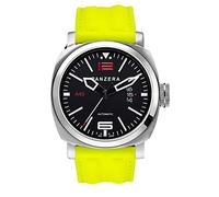 Panzera Aquamarine Atlantic Submerge Automatico Acciaio Diver Nero Giallo Datario Silicone Orologio Uomo
