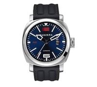 Panzera Aquamarine Automatico Acciaio Blu Diver Nero Datario Silicone Orologio Uomo
