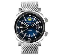 Panzera Aquamarine Pro Diver Infinity Blue Mesh Automatico Acciaio Blu Diver Datario Zaffiro Maglie Orologio Uomo