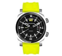 Panzera Aquamarine Pro Diver Infinity Submerge Automatico Acciaio Nero Diver Giallo Datario Silicone Orologio Uomo