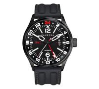 Panzera Flieger 45G Meccanico Automatico Acciaio Nero Silicone Zaffiro Data Orologio Uomo