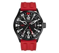 Panzera Flieger 45G Meccanico Automatico Acciaio Nero Zaffiro Rosso Zaffiro Data Orologio Uomo