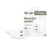 PanzerGlass Caricabatterie USB Turbo 45 W incl. 2 x USB-C Silber white EM58685