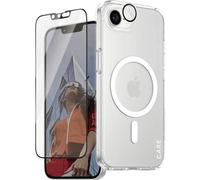 CARE BY PANZERGLASS Bundle di protezione 3-in-1 iPhone 16e (2025) Custodia + Hoops Camera Lens + Proteggi schermo Ultra-Wide Fit proteggi schermo in vetro temperato per iPhone 16e
