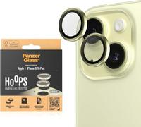 PanzerGlass™ Hoops protezione dell'obiettivo della fotocamera per Apple iPhone 15 | 15 Plus - protezione con stile, vetro antiurto, giallo
