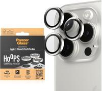 PanzerGlass™ Hoops protezione dell'obiettivo della fotocamera per Apple iPhone 15 Pro | Pro Max - protezione con stile, vetro antiurto, bianco