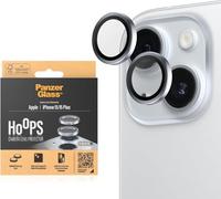 PanzerGlass™ Hoops protezione obiettivo fotocamera per Apple iPhone 15 | 15 Plus - protezione con stile, vetro antiurto, blu