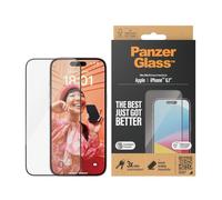 PanzerGlass - Screen Protector iPhone 15 - Ultra-Wide Fit m. EasyAligner