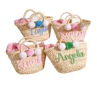 PANZUOD Borsa Di Paglia Personalizzata Per Damigella D'onore Con Nome, Borsa Da Spiaggia Per Viaggi E Moda Estiva, Cesto Regalo Personalizzato Per Damigella D'onore, Bomboniere Per Addio Al Nubilato