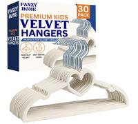 Panzy Home Confezione da 30 grucce appendiabiti in velluto per bambi Cuore Crema