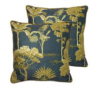 Paoletti Arboretum Poliestere Cuscini Imbottiti (Twin Pack), Poliestere, Blu