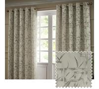 Paoletti Bamboo Coppia Di Tende Con Occhielli - Tende Di Lusso Jacquard Geometriche Oscuranti Foderate (Champagne - 168x183cm)