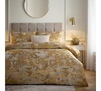 Paoletti Baransu Set Copripiumino - Lusso Jacquard Orientale Testurizzata Biancheria Da Letto (Oro - King UK Standard - 230x220cm)