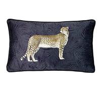 Paoletti Cheetah Foresta Piuma Cuscino Pieno, Poliestere, Marina