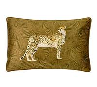 Paoletti Cheetah Foresta Piuma Cuscino Pieno, Poliestere, Oro