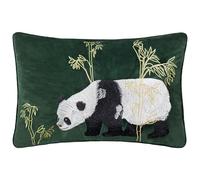 Paoletti Chuan Tranquil Panda Cuscino imbottito in piume di velluto - Smeraldo - 40x60 cm